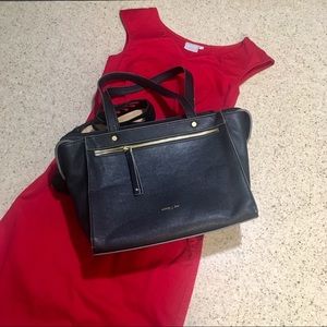 olivia + joy black faux leather purse!